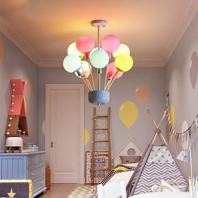 Children’s Balloon Ceiling Lamp | Korean Style Acrylic Pendant Light | LED Flying House Design – Adjustable Height (White, Warm, Tricolor Dimming)
