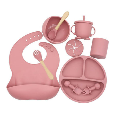 10-Piece Food-Grade Silicone Cutlery Set – FDA Certified Baby Feeding Utensils, Heat-Resistant & BPA-Free (Multiple Colors)
