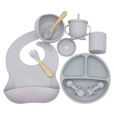 10-Piece Food-Grade Silicone Cutlery Set – FDA Certified Baby Feeding Utensils, Heat-Resistant & BPA-Free (Multiple Colors)