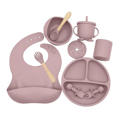 10-Piece Food-Grade Silicone Cutlery Set – FDA Certified Baby Feeding Utensils, Heat-Resistant & BPA-Free (Multiple Colors)