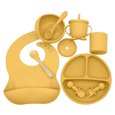 10-Piece Food-Grade Silicone Cutlery Set – FDA Certified Baby Feeding Utensils, Heat-Resistant & BPA-Free (Multiple Colors)