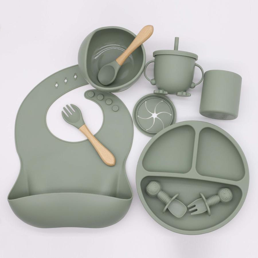 10-Piece Food-Grade Silicone Cutlery Set – FDA Certified Baby Feeding Utensils, Heat-Resistant & BPA-Free (Multiple Colors)