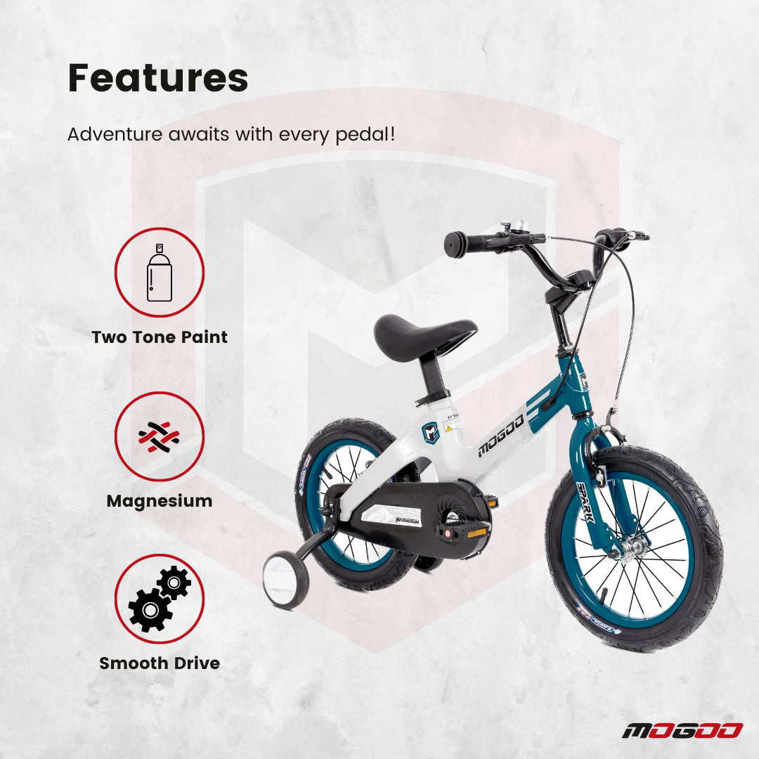 Spark Kids Magnesium Bike - 14 Inch - Turquoise