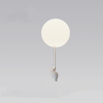 Nordic Balloon Ceiling Lamp for Kids Room | Cartoon Polar Bear Glass Light for Bedroom, Aisle & Balcony Décor