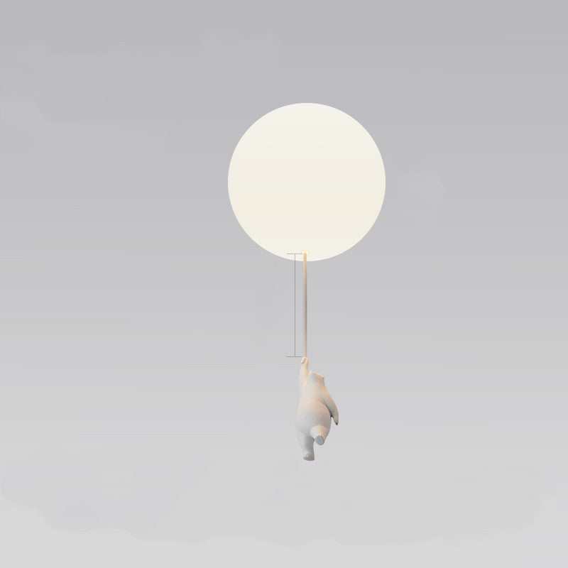 Nordic Balloon Ceiling Lamp for Kids Room | Cartoon Polar Bear Glass Light for Bedroom, Aisle & Balcony Décor