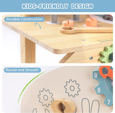 Kids Workbench Play Set | Pretend Tool Bench Toy Workshop for Toddlers & Boys | Educational Role Play Construction Set