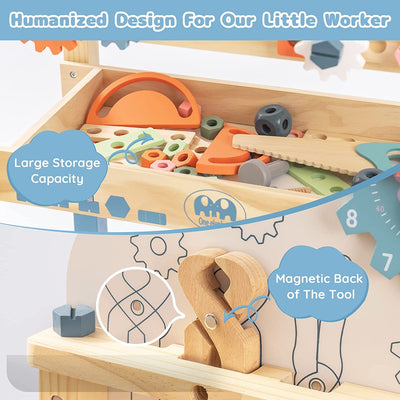 Kids Workbench Play Set | Pretend Tool Bench Toy Workshop for Toddlers & Boys | Educational Role Play Construction Set