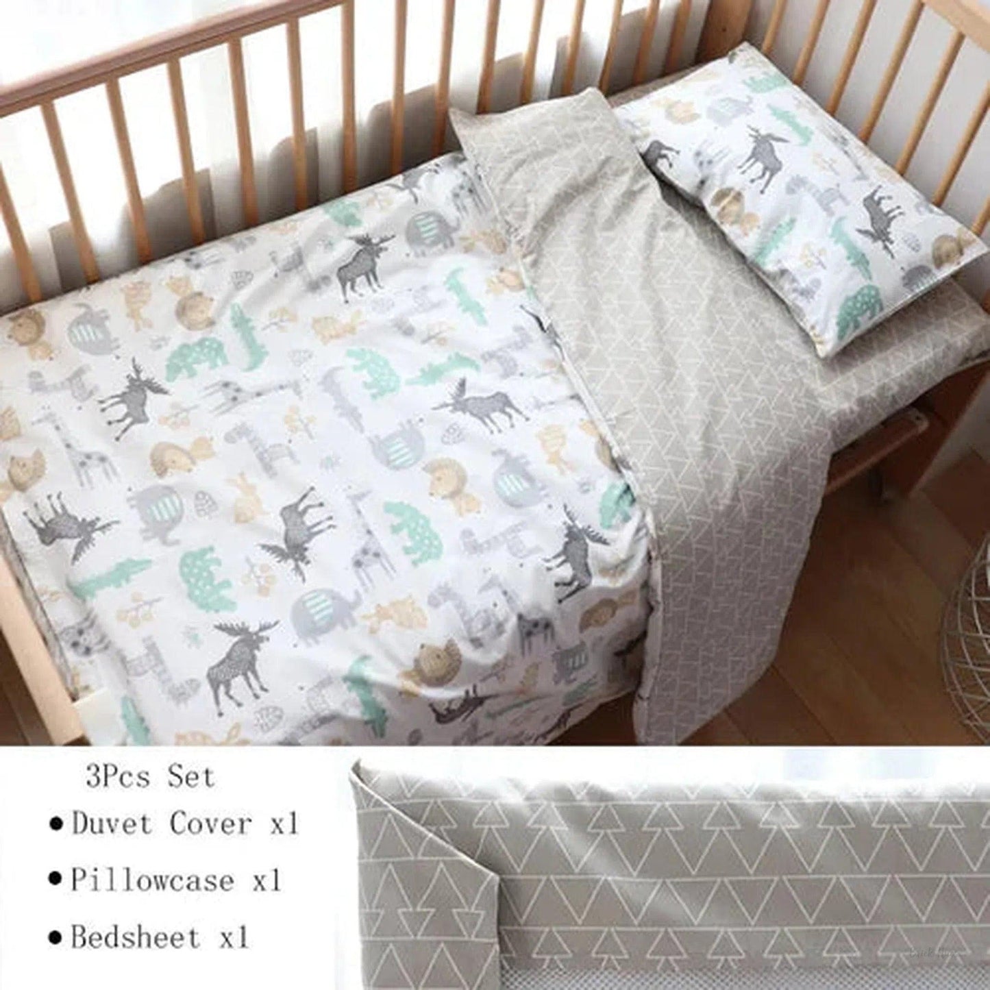 3 Pcs Baby Crib Bedding