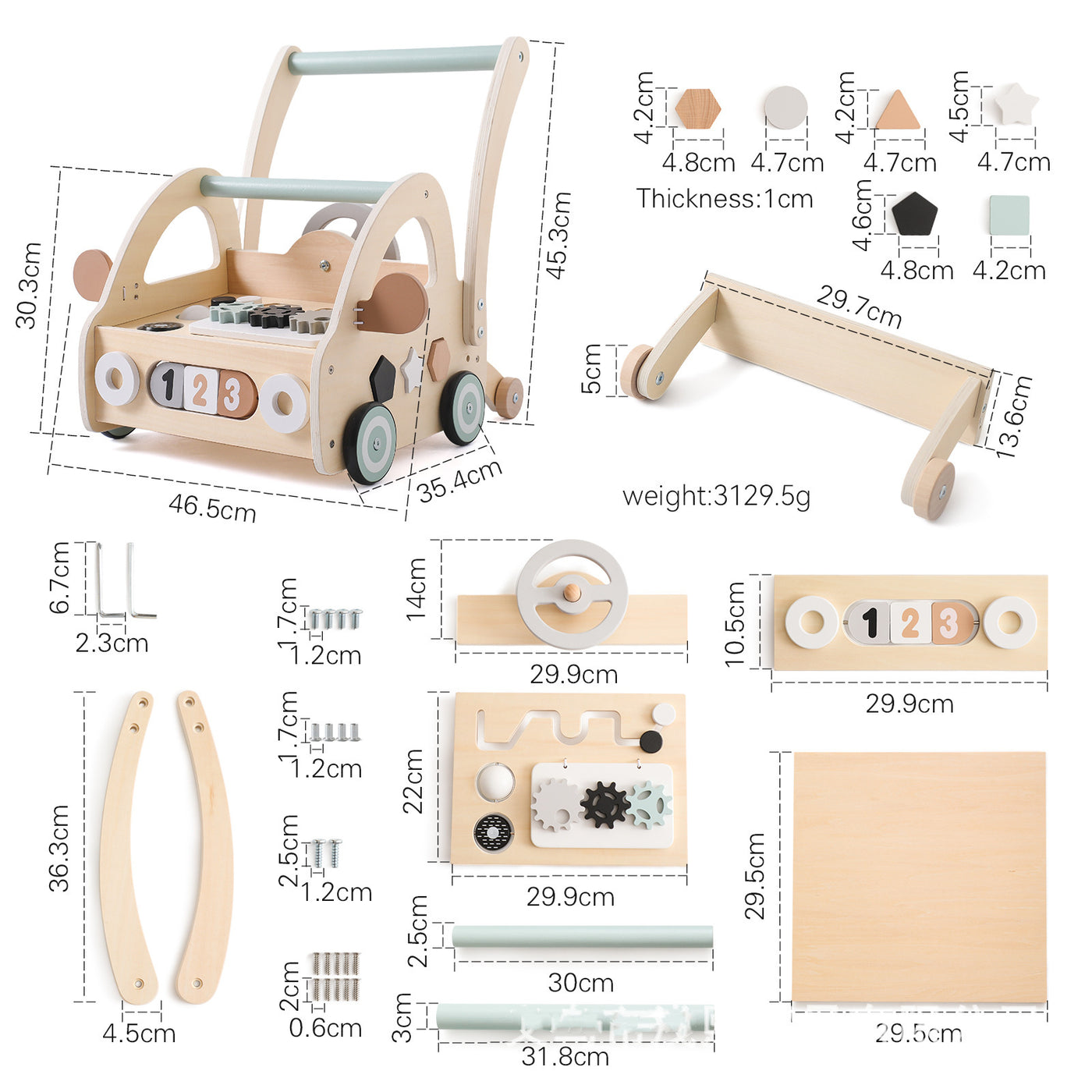 Montessori Wooden Baby Walker | Multifunctional High Landscape Toy