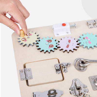 Wooden Colorful Cube Busy Board | Montessori Early Education Sensory Toy for Toddlers & Preschool Kids