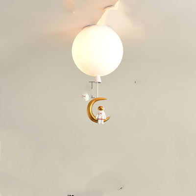 Astronaut Creative Ceiling Lamp for Kids Room | Nordic Resin LED Chandelier for Bedroom & Nursery Décor | Moon, Slam Dunk & Walking Astronaut Designs