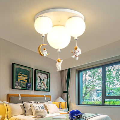 Astronaut Creative Ceiling Lamp for Kids Room | Nordic Resin LED Chandelier for Bedroom & Nursery Décor | Moon, Slam Dunk & Walking Astronaut Designs