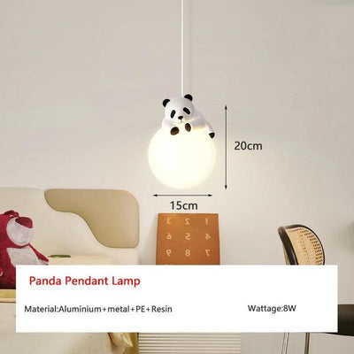 Adorable Resin Panda Pendant Lamp