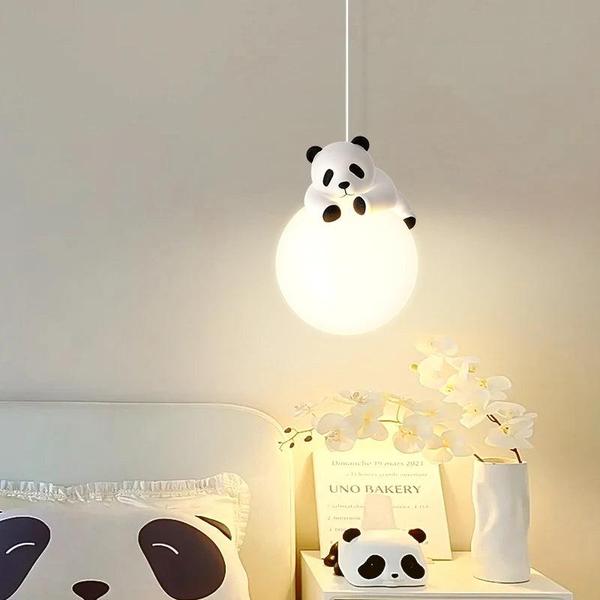 Adorable Resin Panda Pendant Lamp
