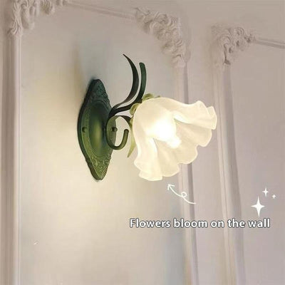 American Retro Flower Wall Lamp Single or Double Head Design