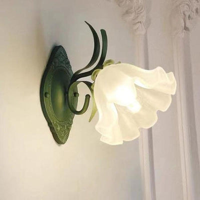 American Retro Flower Wall Lamp Single or Double Head Design