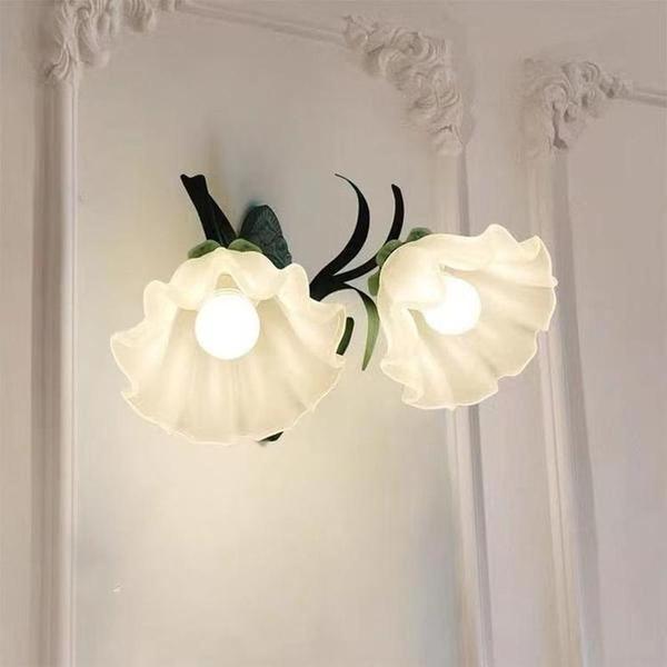 American Retro Flower Wall Lamp Single or Double Head Design