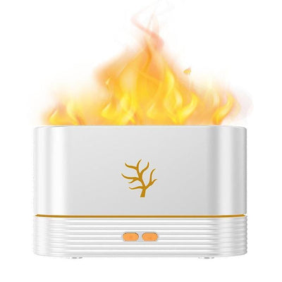 Aromatherapy Flame Diffuser – 5/7 Color LED Light Cool Mist Humidifier with Remote Control & Auto Shut-Off (USB Powered, 0.5L)