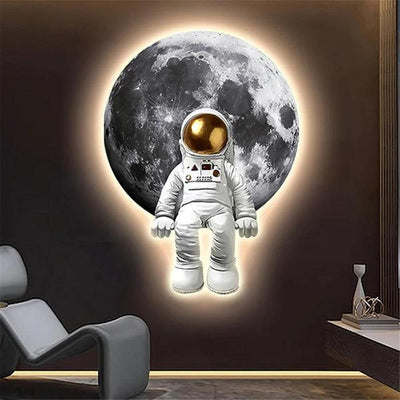 Astronaut Planet Wall Light – Plug-In Night Lamp for Kids
