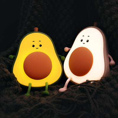 Avocado Cartoon Silicone LED Night Light – USB Rechargeable, 1200mAh Battery