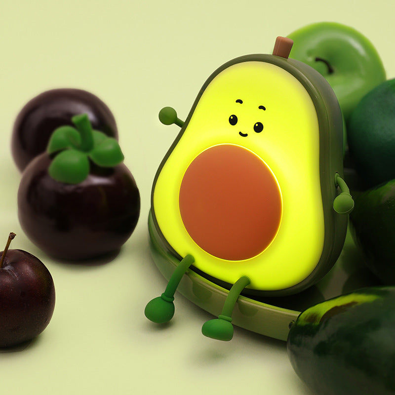 Avocado Cartoon Silicone LED Night Light – USB Rechargeable, 1200mAh Battery