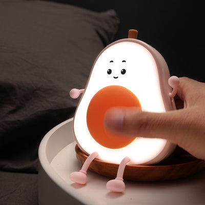 Avocado Cartoon Silicone LED Night Light – USB Rechargeable, 1200mAh Battery