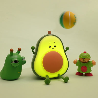 Avocado Cartoon Silicone LED Night Light – USB Rechargeable, 1200mAh Battery
