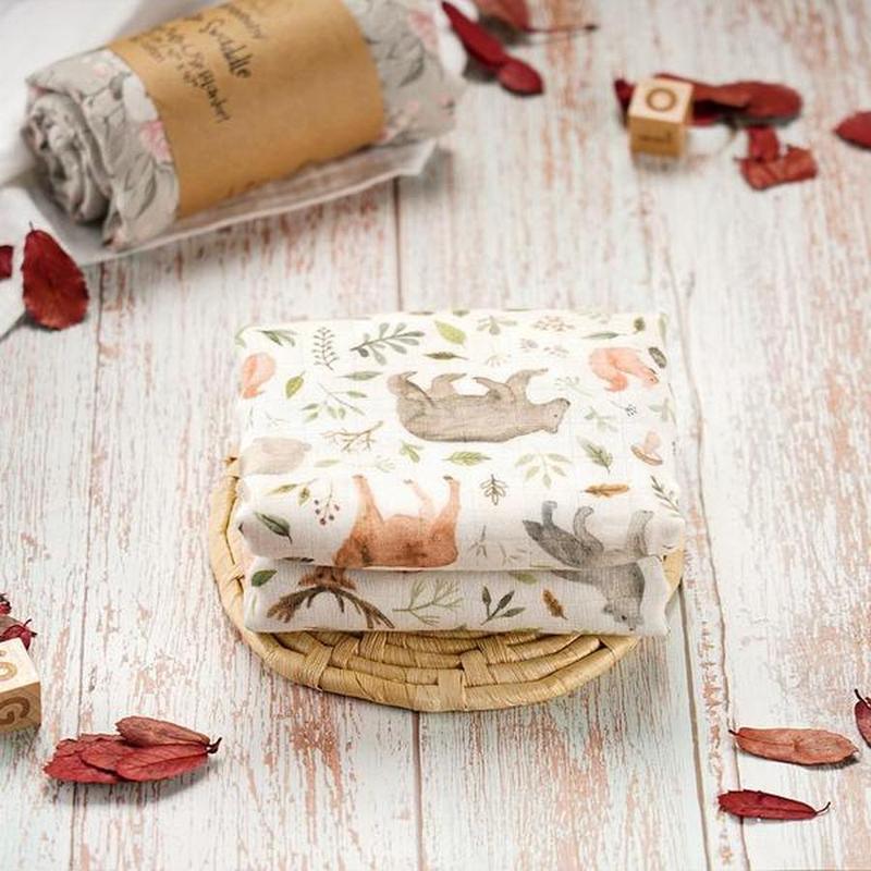 BambooSnuggle Double-Layer Bamboo Fiber Swaddle Cloth Soft & Versatile Baby Blanket