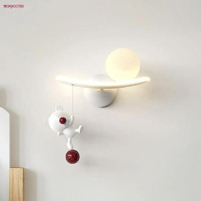 Bear Moon LED Wall Lamp – Cute Night Light for Kids