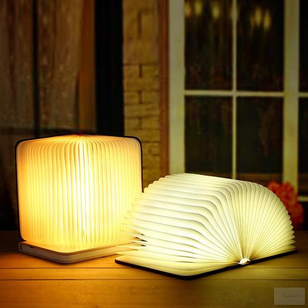 Book Shaped Rechargeable Bedside Lamp Turning And Folding