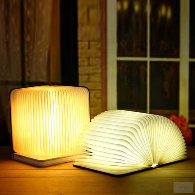 Book Shaped Rechargeable Bedside Lamp Turning And Folding