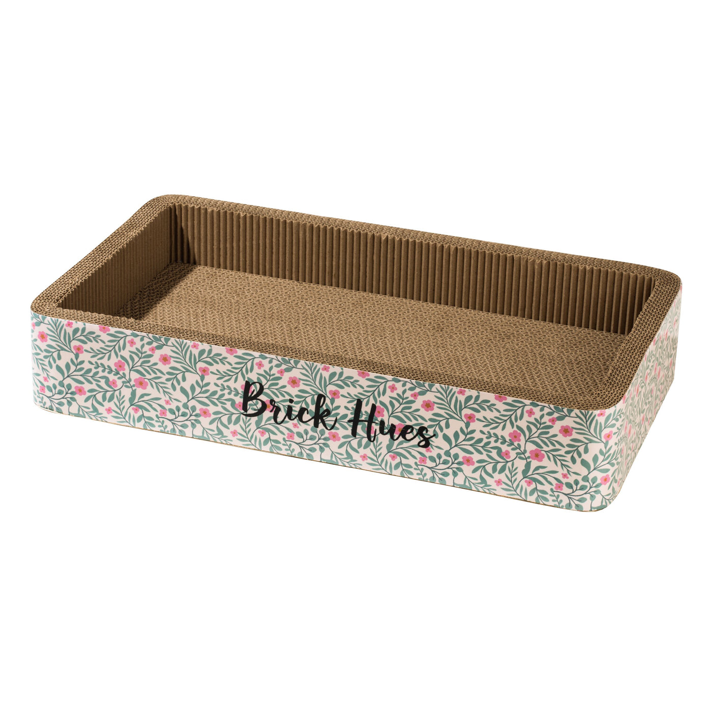 Brick Hues Cat Scratcher Lounge Bed – Durable Corrugated Cardboard Cat Scratching Box | Eco-Friendly Cat Scratch Pad & Resting Bed (50 x 28 x 9 cm)
