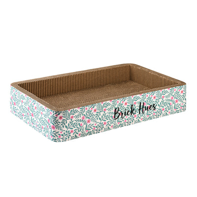 Brick Hues Cat Scratcher Lounge Bed – Durable Corrugated Cardboard Cat Scratching Box | Eco-Friendly Cat Scratch Pad & Resting Bed (50 x 28 x 9 cm)