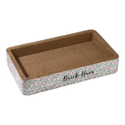 Brick Hues Cat Scratcher Lounge Bed – Durable Corrugated Cardboard Cat Scratching Box | Eco-Friendly Cat Scratch Pad & Resting Bed (50 x 28 x 9 cm)