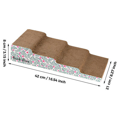 Brick Hues Cat Scratcher Step – Durable Corrugated Cardboard Cat Scratching Ramp | Multi-Level Cat Scratch Pad & Lounge for Healthy Claws (42 x 21 x 8 cm)