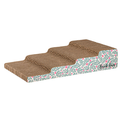Brick Hues Cat Scratcher Step – Durable Corrugated Cardboard Cat Scratching Ramp | Multi-Level Cat Scratch Pad & Lounge for Healthy Claws (42 x 21 x 8 cm)