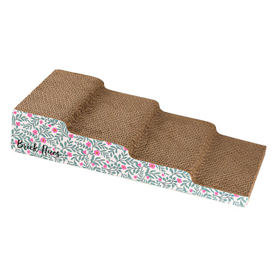 Brick Hues Cat Scratcher Step – Durable Corrugated Cardboard Cat Scratching Ramp | Multi-Level Cat Scratch Pad & Lounge for Healthy Claws (42 x 21 x 8 cm)