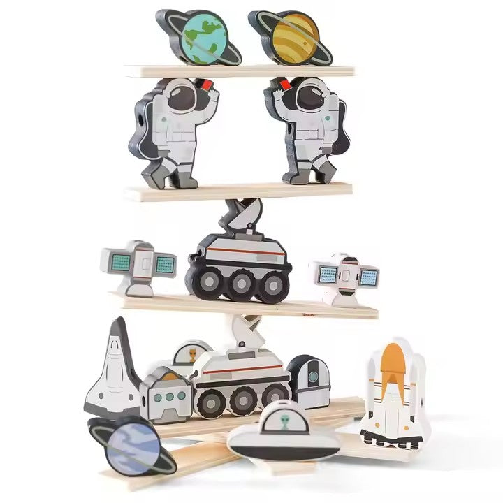 Brick Hues - Montessori Astronaut Stacking & Threading Toy (12 Months+)