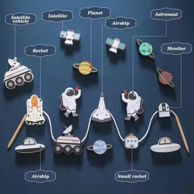 Brick Hues - Montessori Astronaut Stacking & Threading Toy (12 Months+)