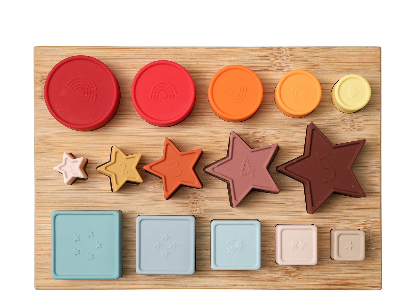 Brick Hues – Montessori Silicone Stacker, Shape Sorter & Puzzle (12 Months+)
