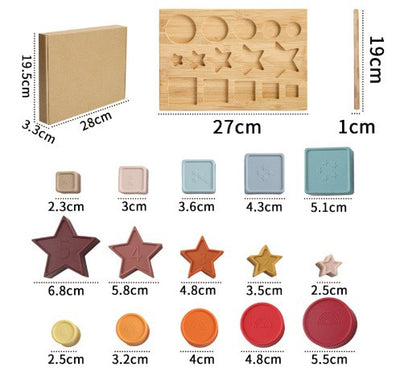 Brick Hues – Montessori Silicone Stacker, Shape Sorter & Puzzle (12 Months+)