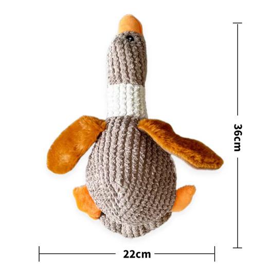 Brick Hues Plush Duck Squeaky Dog Toy – Durable Chew, Fetch & Teething Toy for Puppies, Small, Medium & Large Dogs | Soft, Safe, Non-Toxic, Washable Interactive Pet Toy (Brown)
