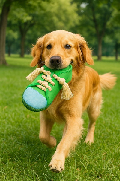 Brick Hues Sneaker Rope Dog Toy – Durable Chew, Tug & Fetch Toy for Puppies, Small, Medium & Large Dogs | Interactive, Non-Toxic, Washable Pet Toy (25cm, 56g, Green)