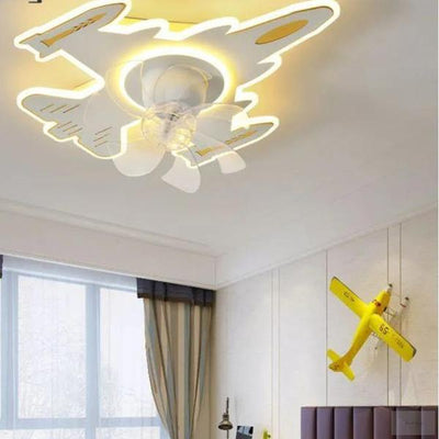 Cartoon Airplane Ceiling Fan with Light