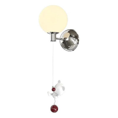 Cartoon Bear Moon LED Wall Lamp – Metal ABS Kids Night Light for Bedroom, Nursery, Living Room, Bedside & Home Decor