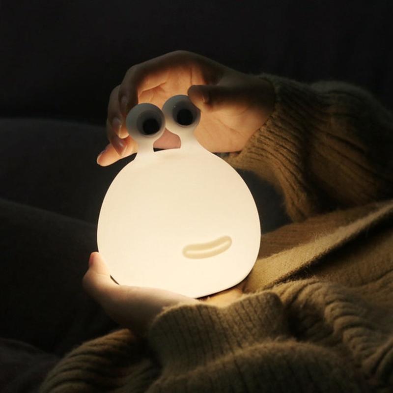 Cartoon LED Touch Night Light – USB Powered White Light Lamp