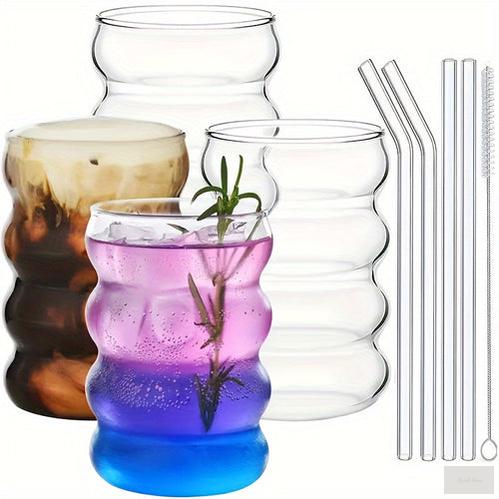 Caterpillar Glass Cups Set Versatile Drinkware for All Seasons