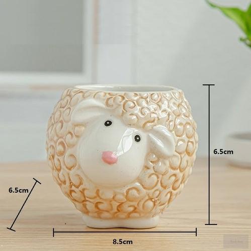 Ceramic Animal Shaped Flower Pot - Brick Hues