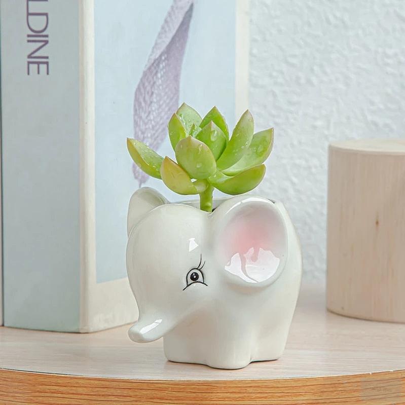 Ceramic Animal Shaped Flower Pot - Brick Hues