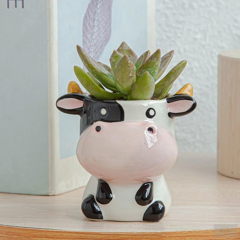 Ceramic Animal Shaped Flower Pot - Brick Hues